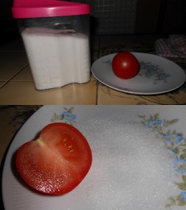 ماسك الطماطم  و السكر  السحري للبشرة الدهنية 