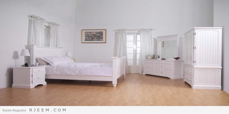 غرف نوم باللون الابيض بسيطة