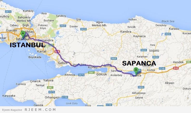 المسافة بين اسطنبول وسبانجا