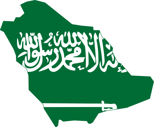 Flag map of Saudi Arabia
